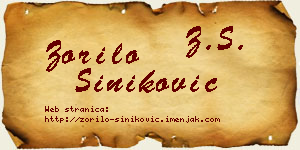 Zorilo Šiniković vizit kartica